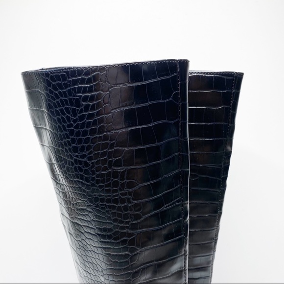 Steve Madden Kinga Black Embossed Knee High Boot - Picture 5 of 7